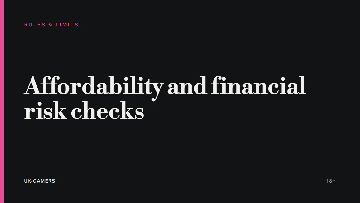 Typographic cover: affordability checks explained