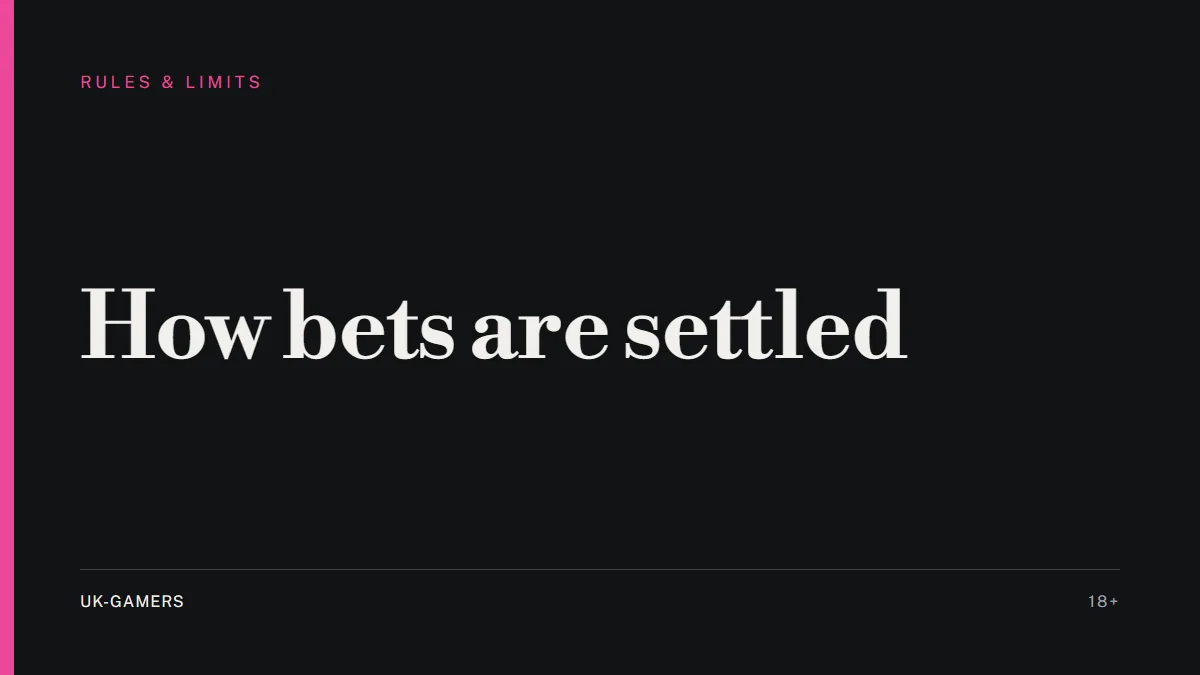 Typographic cover: bet settlement rules