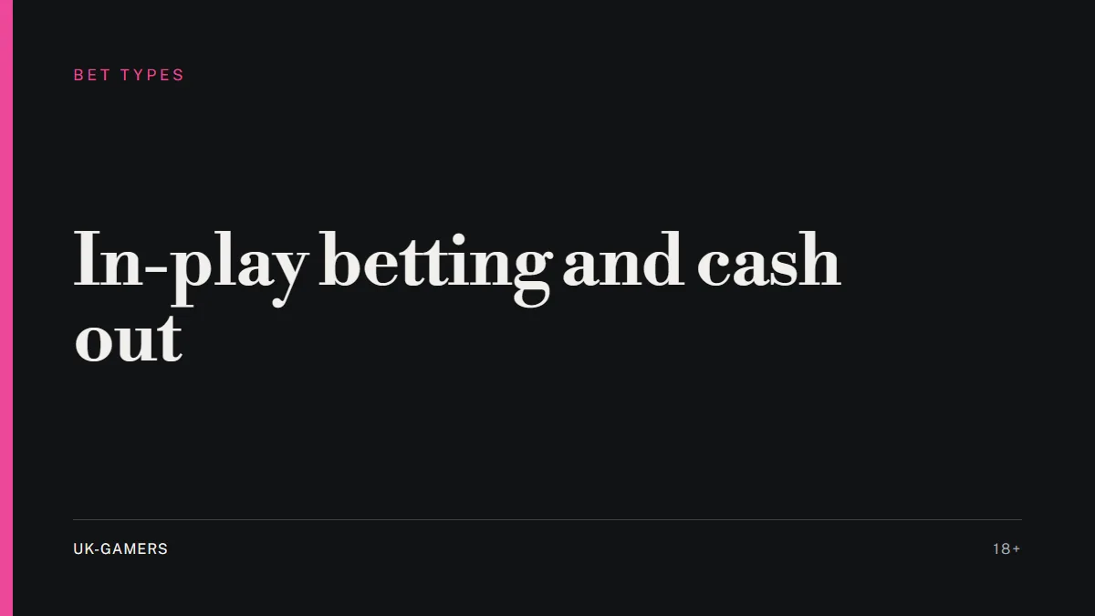 Typographic cover: in-play betting and cash out