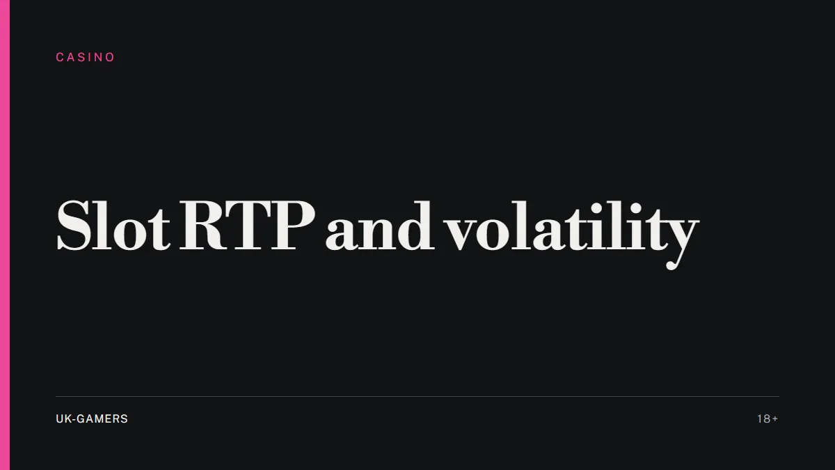 Typographic cover: slot RTP and volatility