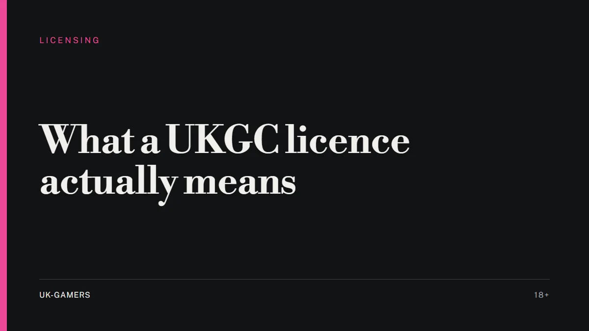 Typographic cover: what a UKGC licence means
